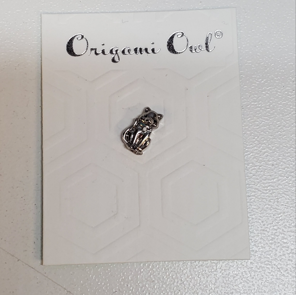 Origami Owl Brand New Silver Cat Charm